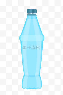 手绘饮料瓶子图片_卡通蓝色瓶子插画