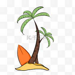 漂亮的椰子树手绘插画