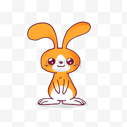 兔子耳朵图片_简约卡通手绘黄色兔子