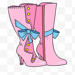 女士漂亮粉色靴子