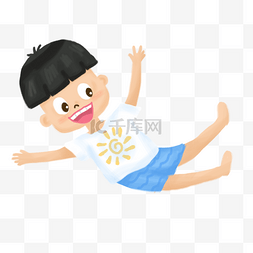 小孩跳舞蹈图片_夏天六一儿童节可爱男孩手绘插画