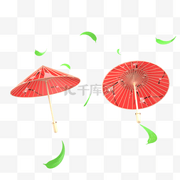 中国风木质传统红色雨伞