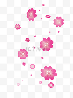 飘浮装饰素材图片_粉红色小花飘浮插画
