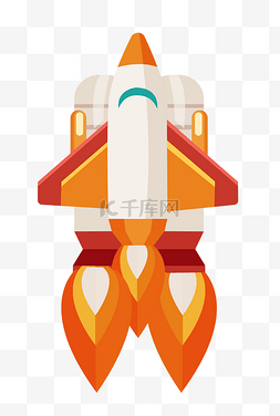 红色的火箭图片_大型火箭飞行器插画