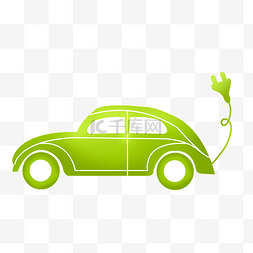 环保装饰元素图片_绿色环保充电汽车