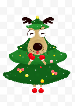 星光圣诞树图片_圣诞麋鹿圣诞树