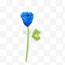 玫瑰花蓝色宝石设计