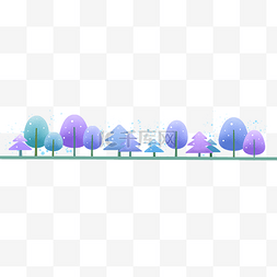 植物树分割线插画