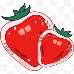 矢量手绘可爱水晶草莓