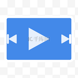 视频播放蓝色图片_蓝色科技感简约视频播放器UI图标