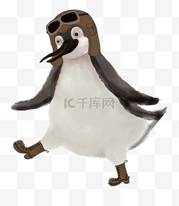 可爱摇摆的企鹅插画