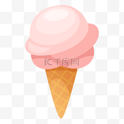 甜筒上的冰淇淋球图片_夏日樱花甜筒
