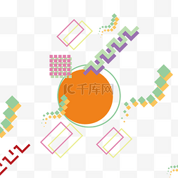 创意清新图案图片_孟菲斯流线科技创意