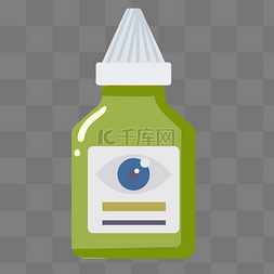 绿色瓶子素材图片_卡通绿色滴眼液插图