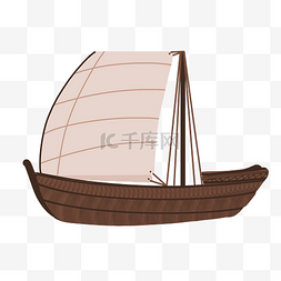  棕色木船 
