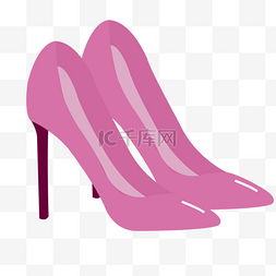 女性时尚鞋子图片_手绘卡通粉色高跟鞋