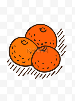 食物线性图片_手绘风格橘子元素