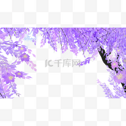 广告图片_紫色花朵手绘边框