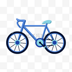 浅蓝色的车图片_手绘山地自行车