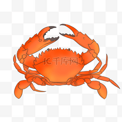 螃蟹绿布素材图片_手绘海鲜螃蟹插画