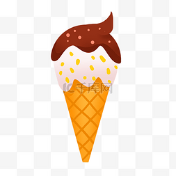 冰淇淋小蛋糕图片_夏日清凉手绘甜品蛋糕冰淇淋插画