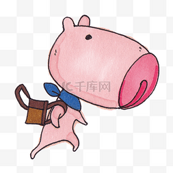 粉色奔跑的小猪猪