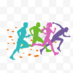 彩色跑步人图片_彩色跑步运动健身