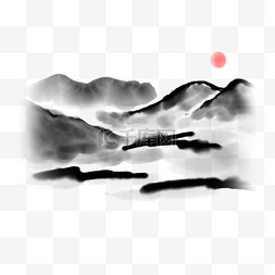 中国风风景背景图片_中国风水墨山水画