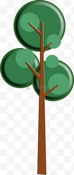 卡通手绘绿色的小树