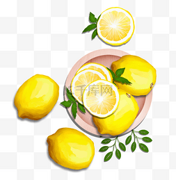 水果主题之柠檬手绘插画