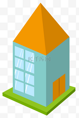 2.5D尖形屋顶房屋