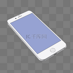 手机卡通屏幕图片_白色全面屏手机模型PSD透明底