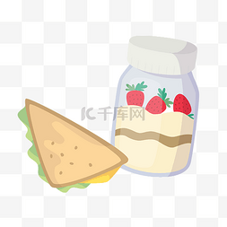草莓和三明治png