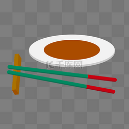 2.5d食物食物图片_2.5D餐具筷子盘子