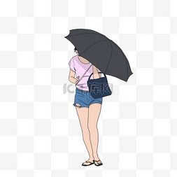 大风图片_抗洪救灾台风天气撑雨伞出行的女