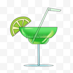绿色的鸡尾酒插画