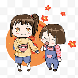 香喷喷的饺子图片_可爱姐妹春节吃饺子