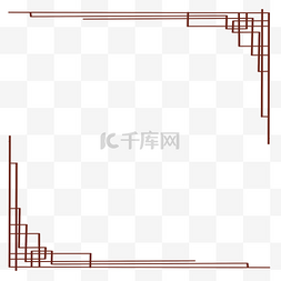 中国风红色边框卡通png素材