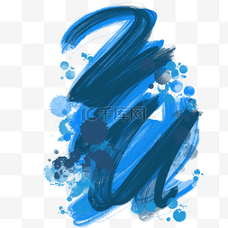 蓝色喷溅油墨装饰