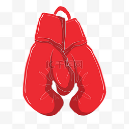 卡通手绘拳击手套图片_大红色的拳击手套插画