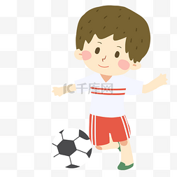 锻炼的男孩图片_在公园踢足球的男孩免抠PNG素材