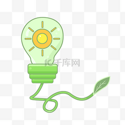 发光电灯泡图片_环保绿色电灯泡插画