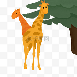 卡通长颈鹿动物免抠图