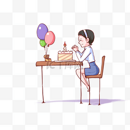 妇女节创意图片_卡通手绘妇女节女士开心庆祝生日