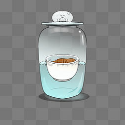 温咖啡瓶水波卡通