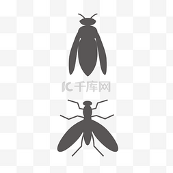 虫子剪影图片_昆虫造型昆虫元素