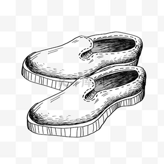 线描女鞋装饰插画