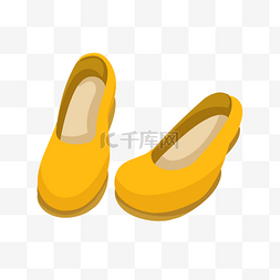 黄色的凉鞋手绘插画