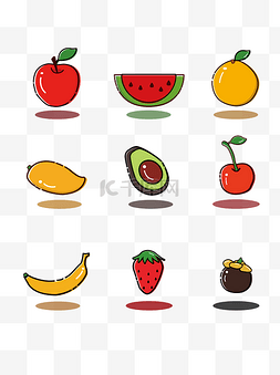 水果mbe可爱卡通icon可商用元素