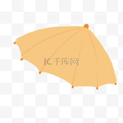 遮雨雨伞图片_卡通米黄色的雨伞免扣图